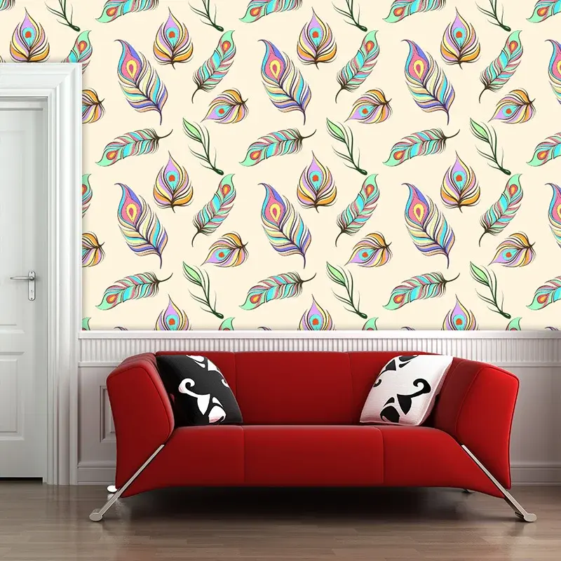 Tapeta Paví peříčka - 125x75 cm