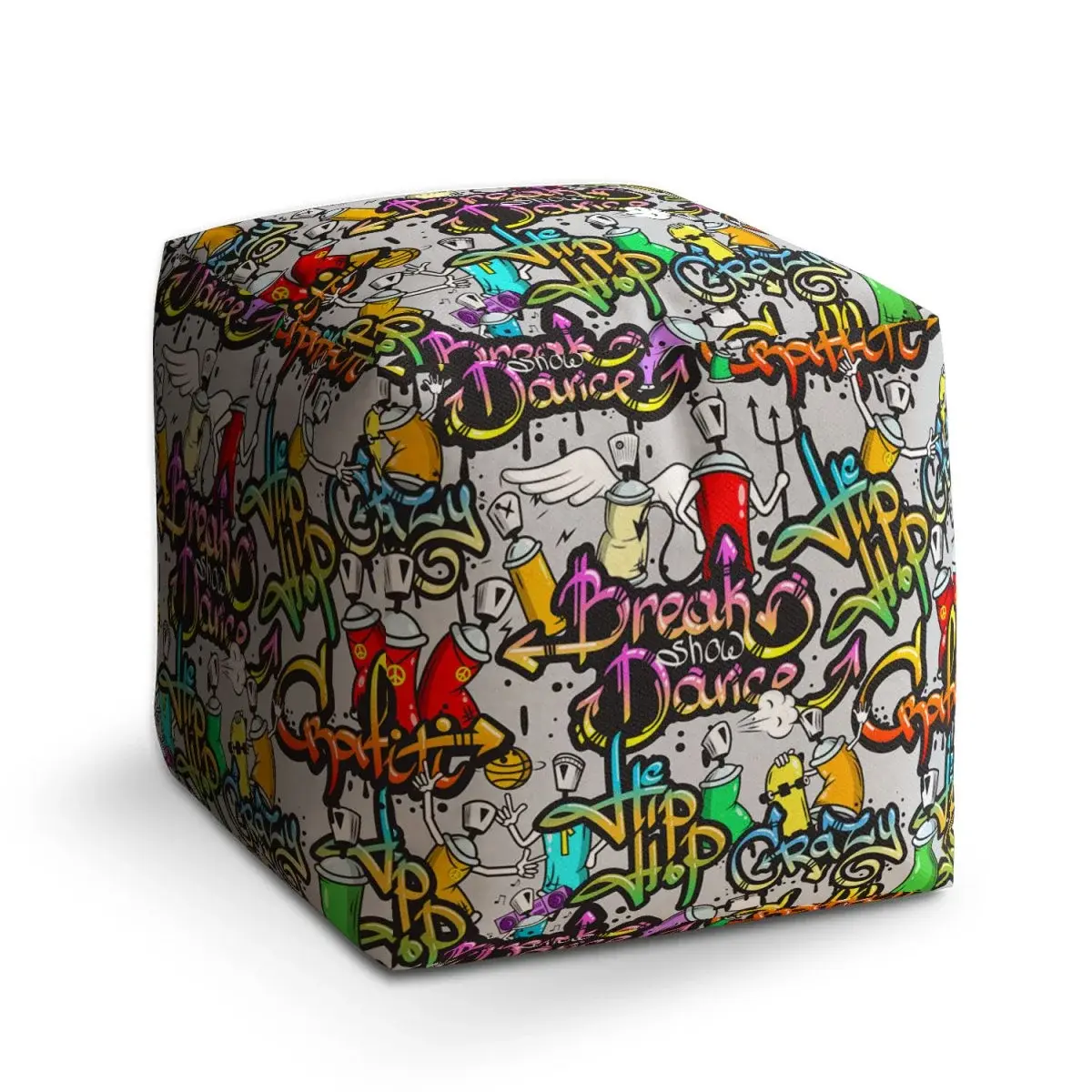 Taburet Cube Graffiti - 50x50x50 cm