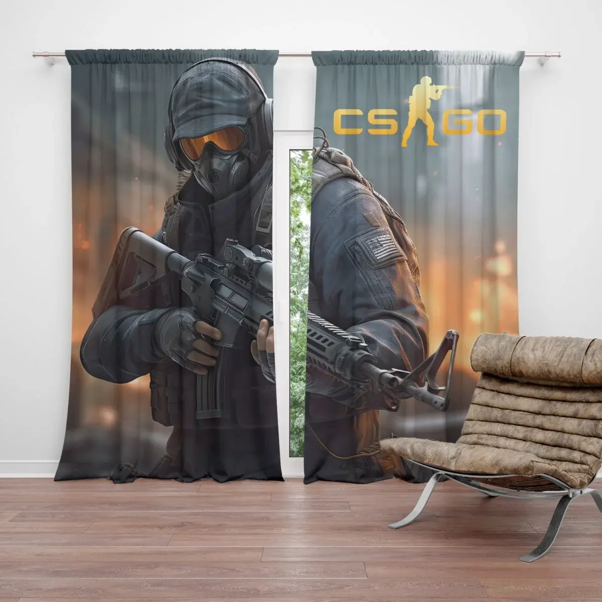 Závěs CS:GO Voják 2: 2ks 140x250cm
