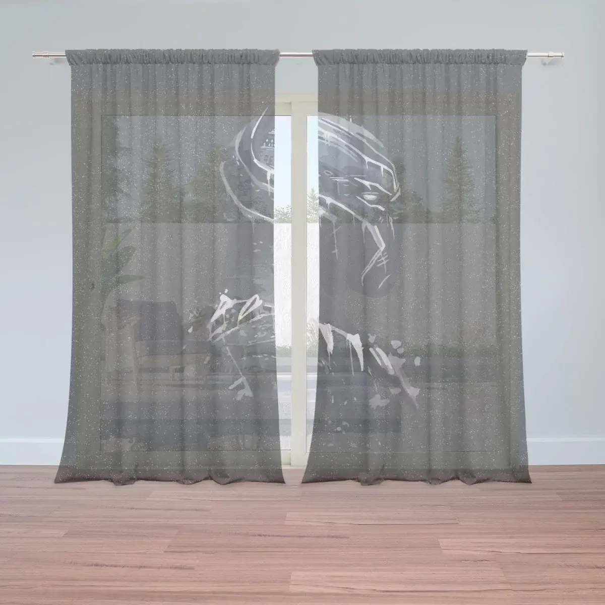 Záclony BLACK PANTHER z profilu Vesmír: 2ks 150x250cm
