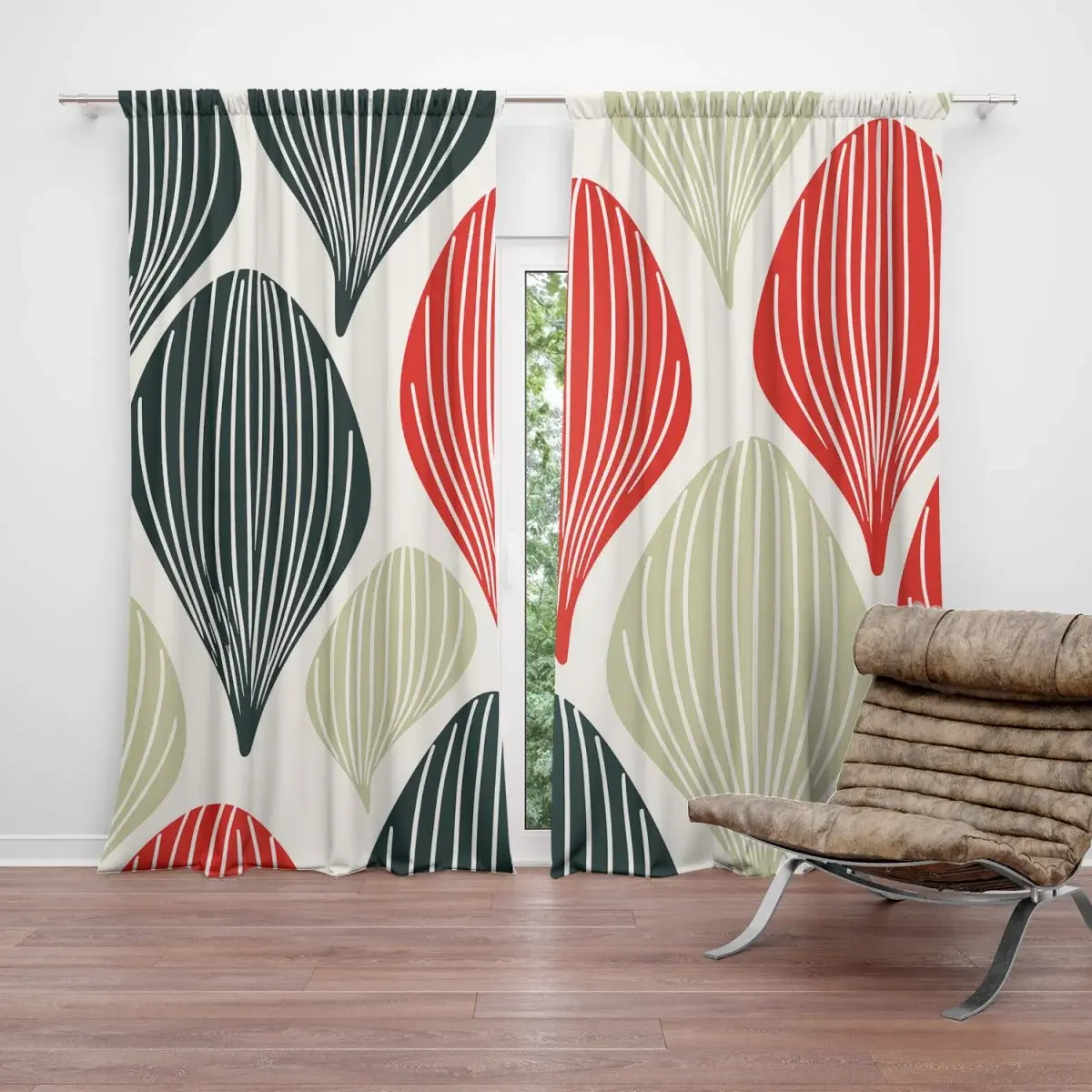 Závěs Hravé šedesátky: 2ks 140x250cm