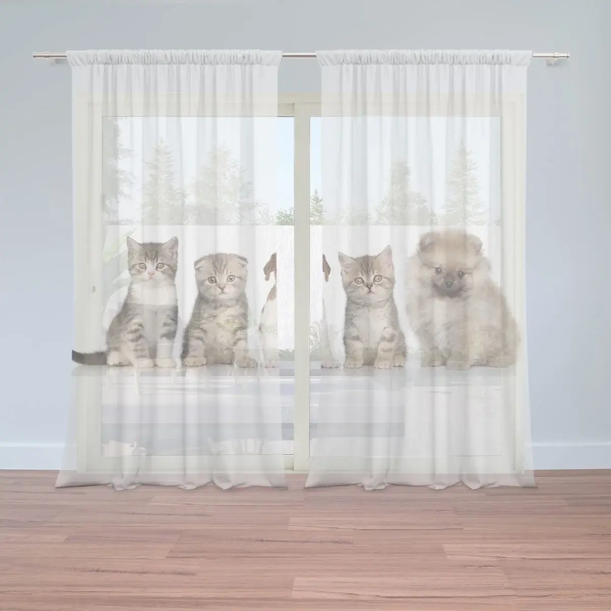 Záclony Mláďátka: 2ks 150x250cm