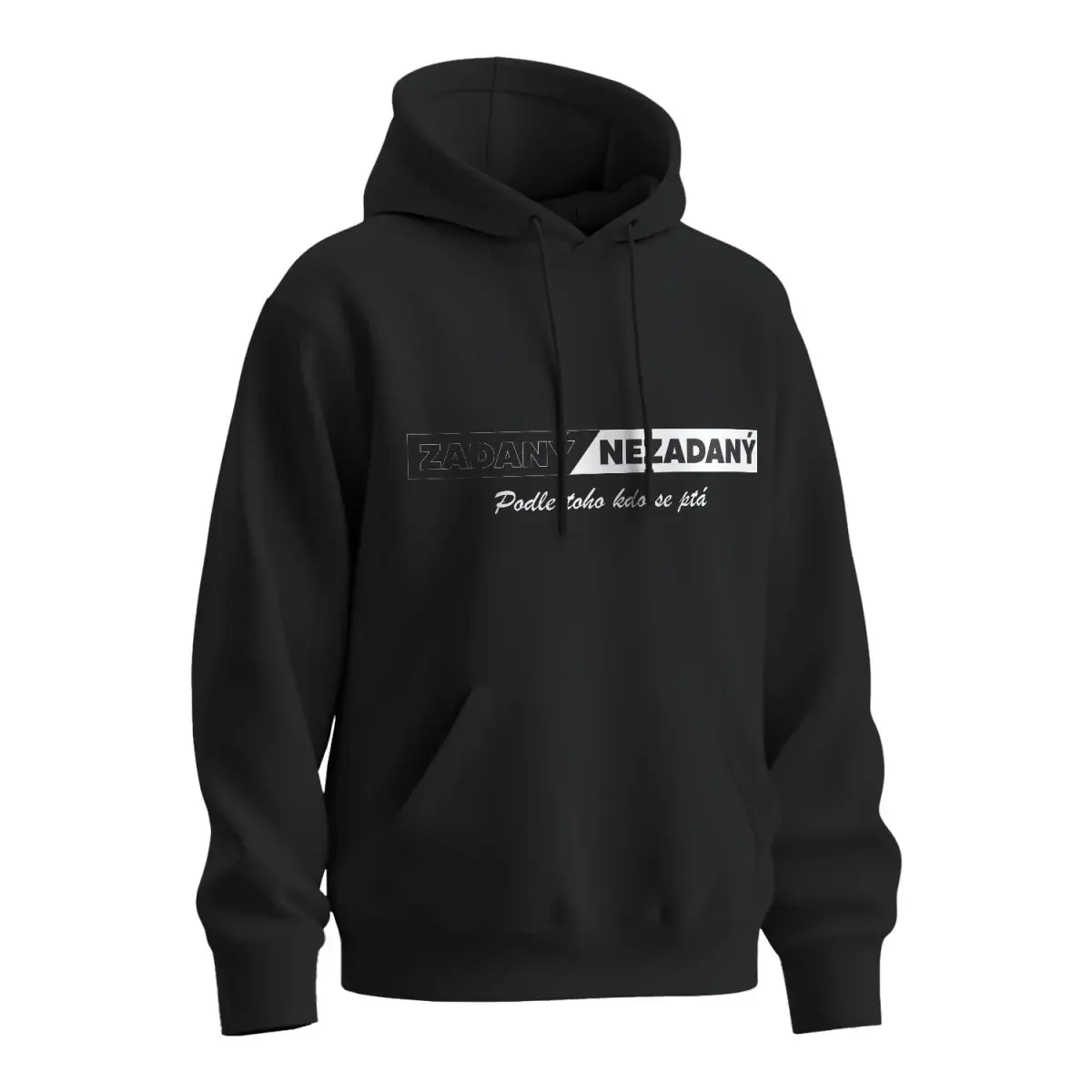 Mikina s potiskem Zadaný-Nezadaný - černá 2XL