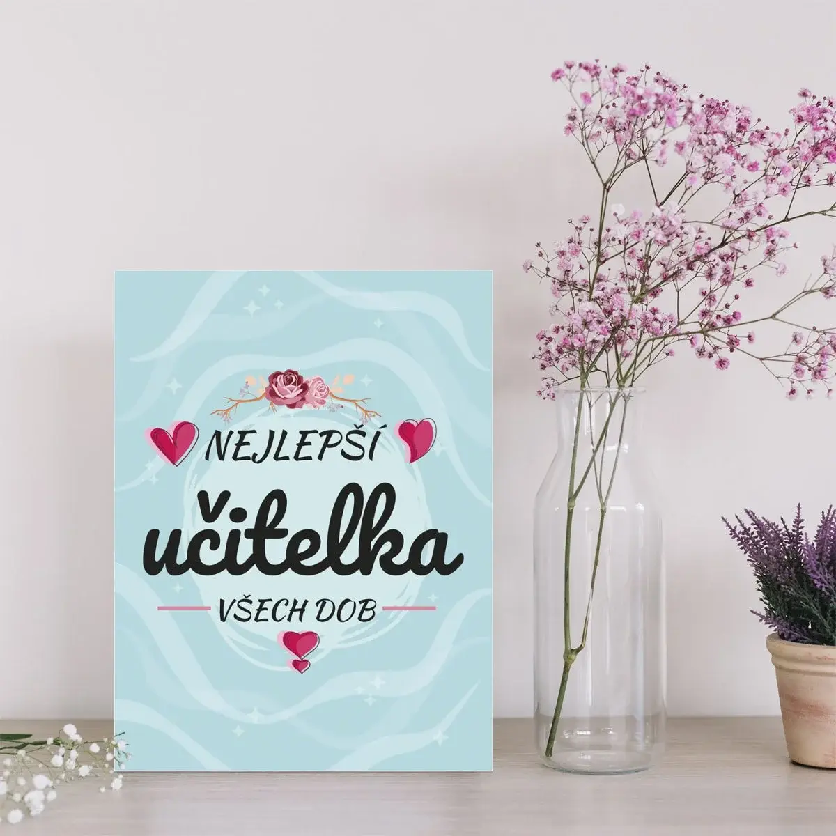 Dárková cedulka Nejlepší učitelka všech dob: 30x40 cm
