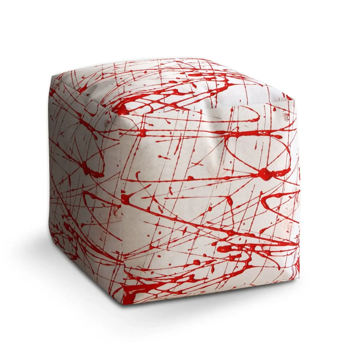 Taburet Cube Krvavé cákance - 40x40x40 cm