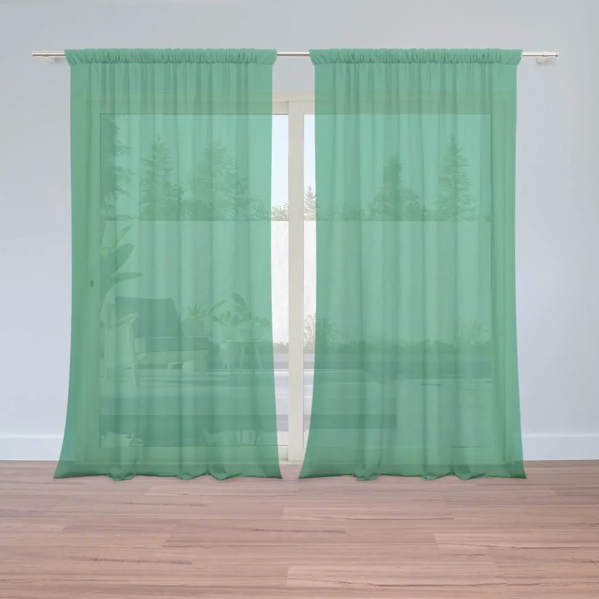 Záclony Bledě zelená: 2ks 150x250cm