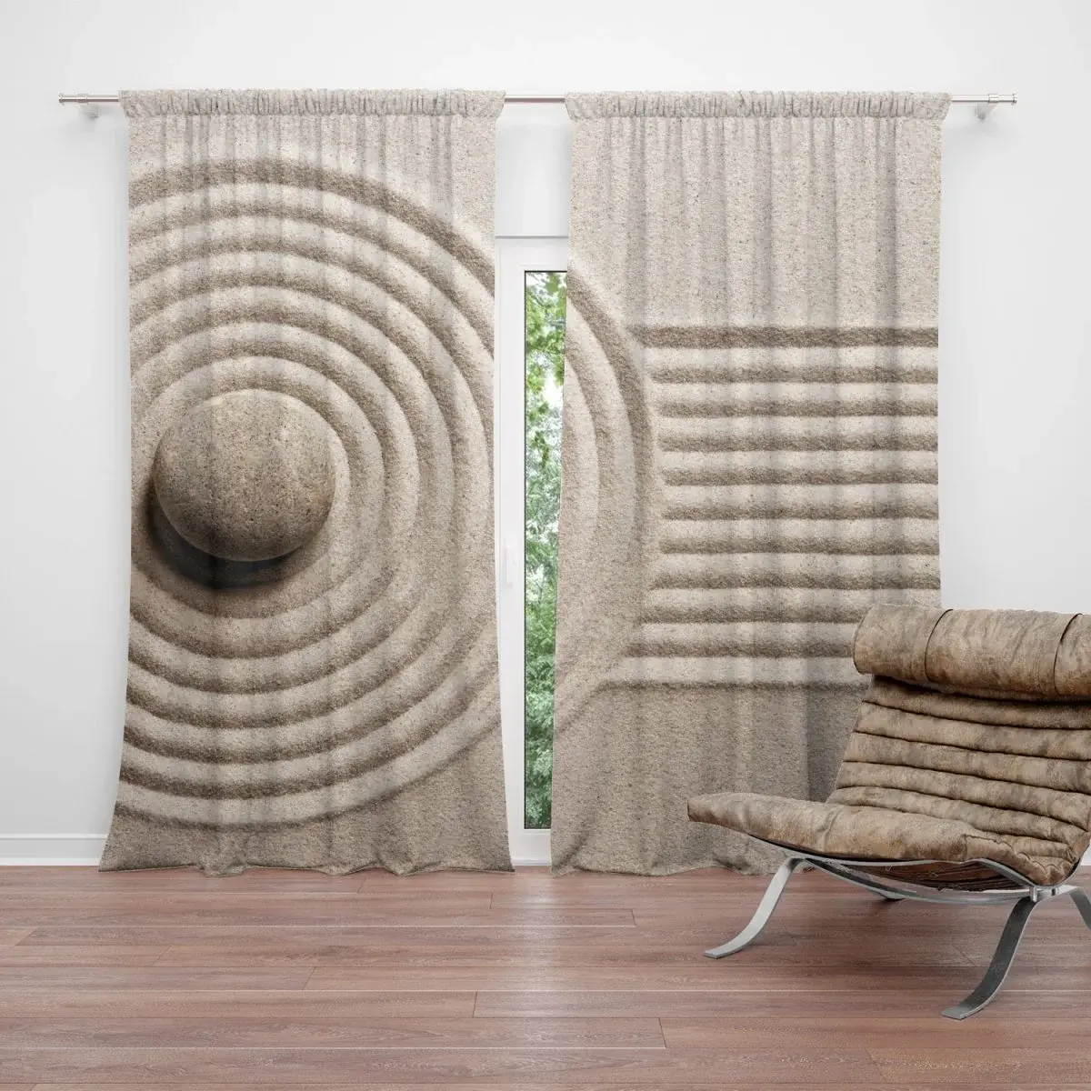 Závěs Otisk v písku: 2ks 140x250cm