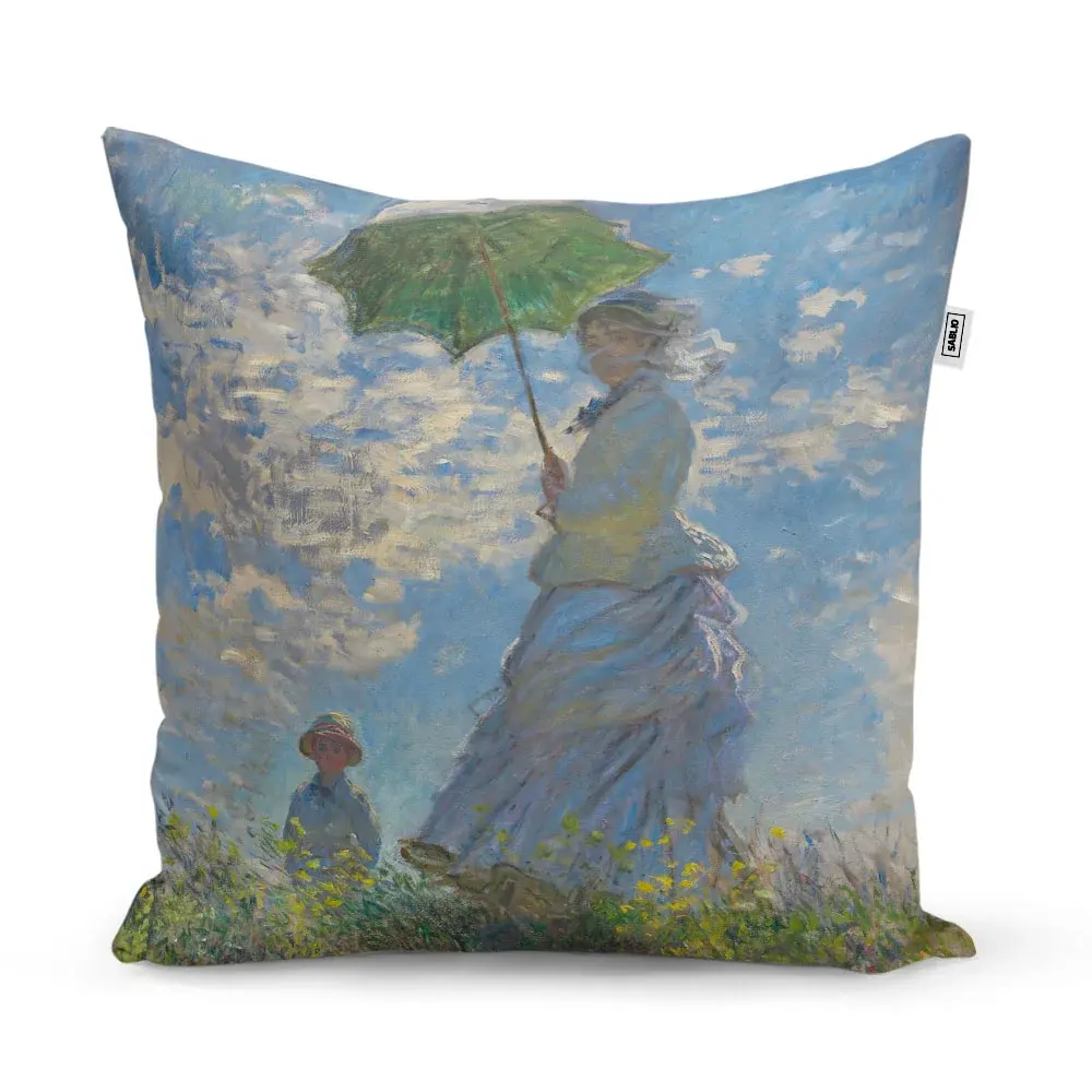 Polštář Dáma se slunečníkem - Claude Monet - 50x50 cm