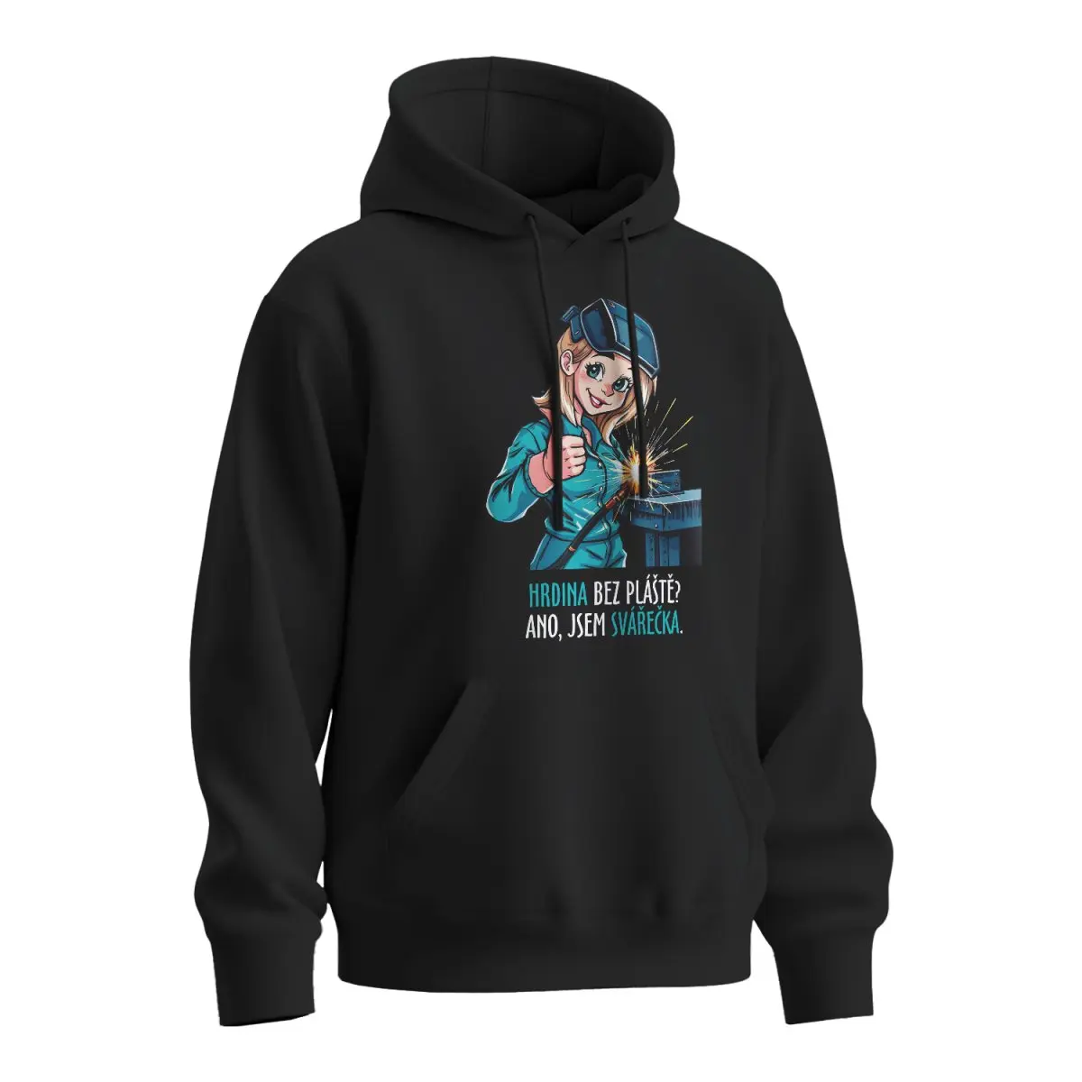 Mikina s potiskem Ano, jsem svářečka - černá 3XL