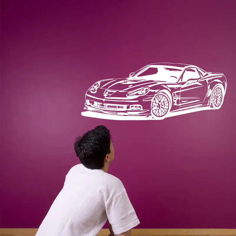 Samolepka na zeď: Závodní auto 2 - 60x24 cm
