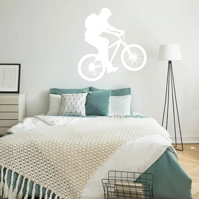Samolepka na zeď: Cyklista - 84x90 cm