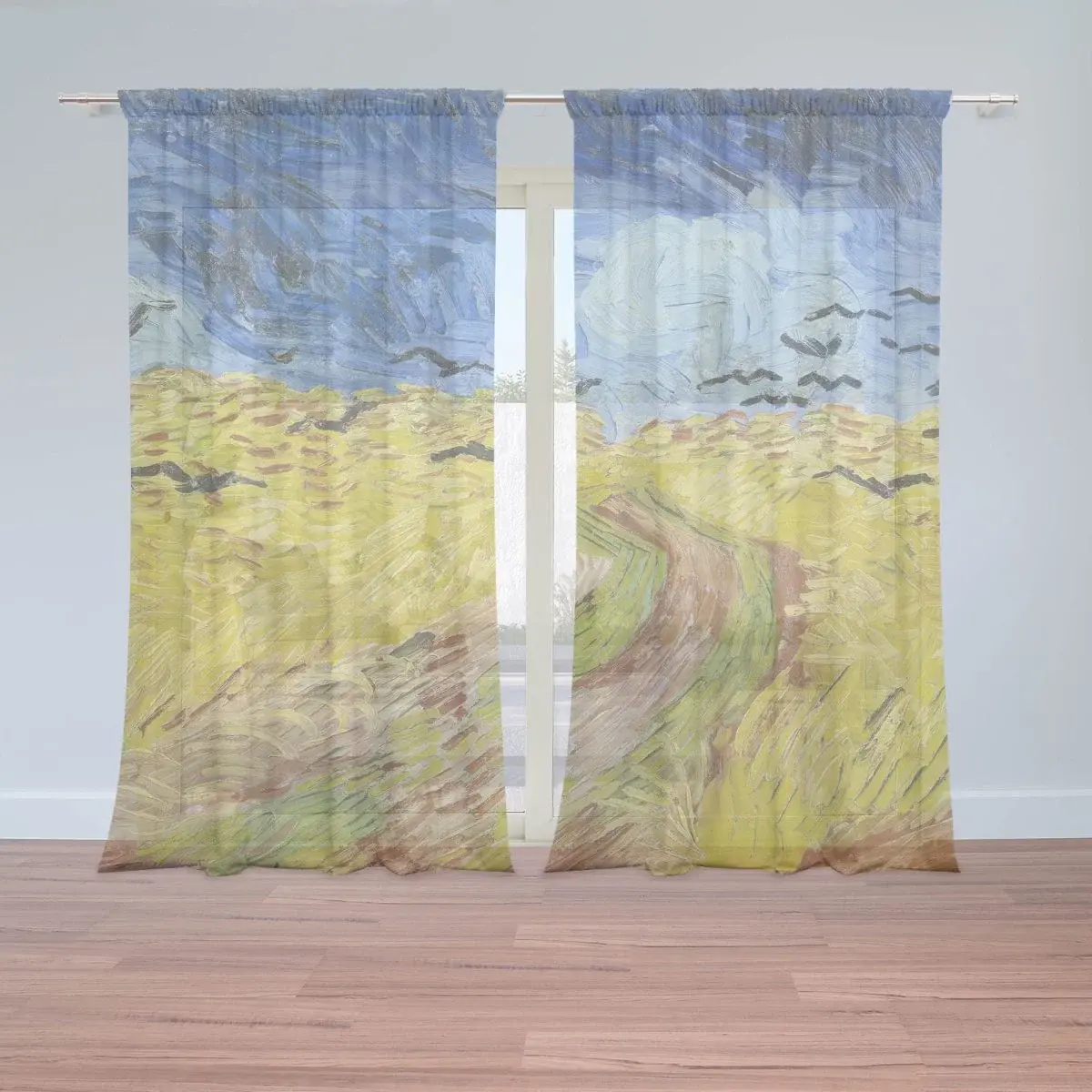 Záclony Pšeničné pole s vránami - Vincent van Gogh: 2ks 150x250cm