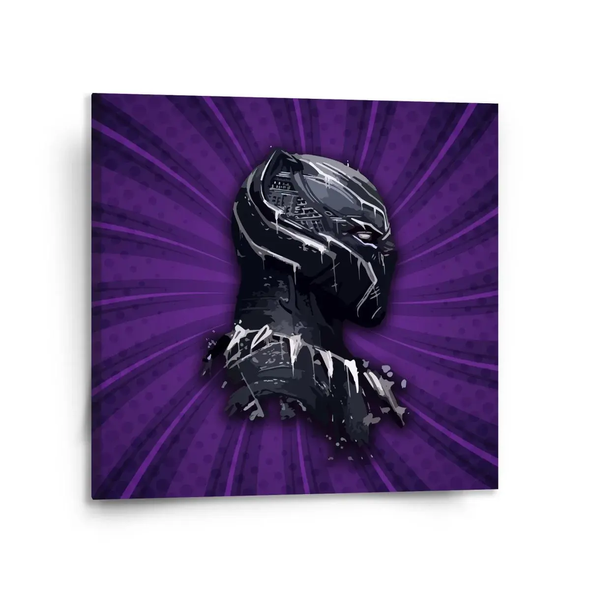 Obraz BLACK PANTHER z profilu Fialový - 110x110 cm
