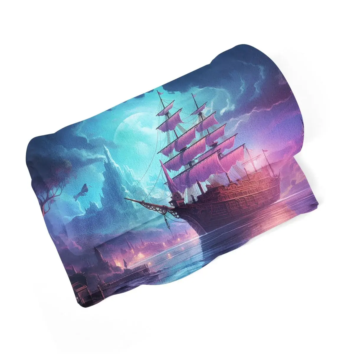 Deka Magická plachetnice pod měsícem - 150x120 cm