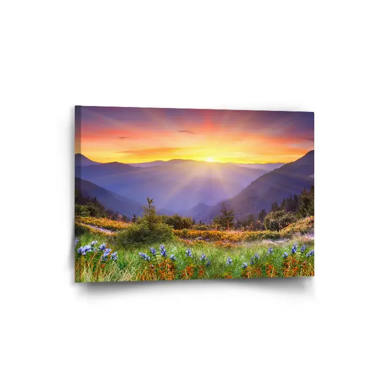 Obraz Západ slunce nad lesem - 90x60 cm
