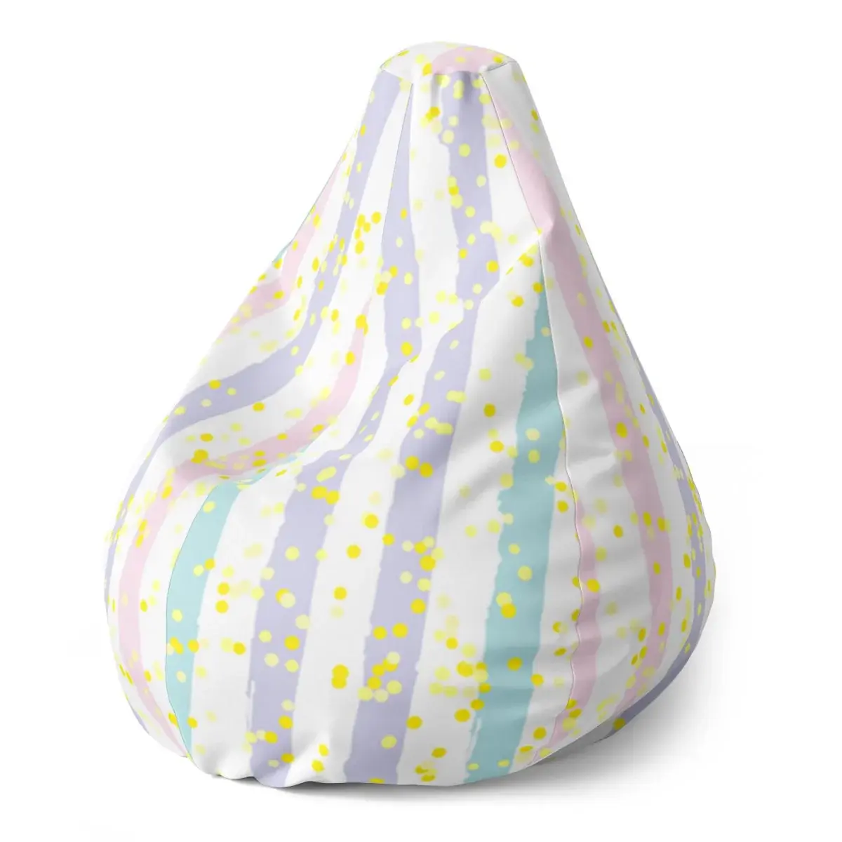 Sedací vak Pear Pruhy a tečky štětcem - 140 x 100 x 25 cm