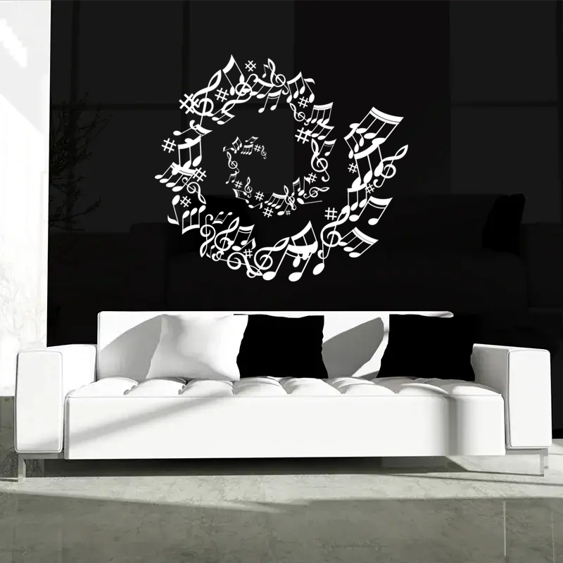 Samolepka na zeď: Hudební spirála - 90x81 cm