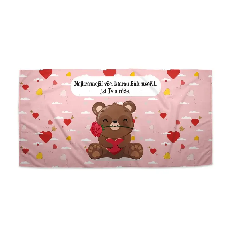 Ručník Nejkrásnější věc, kterou Bůh stvořil, jsi Ty a růže - 30x50 cm