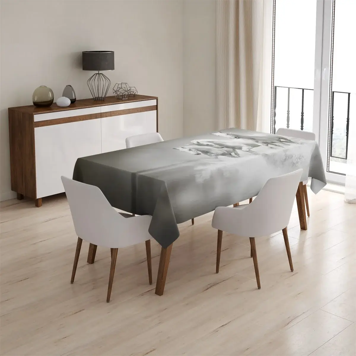 Ubrus Bílí koně - 90x90 cm