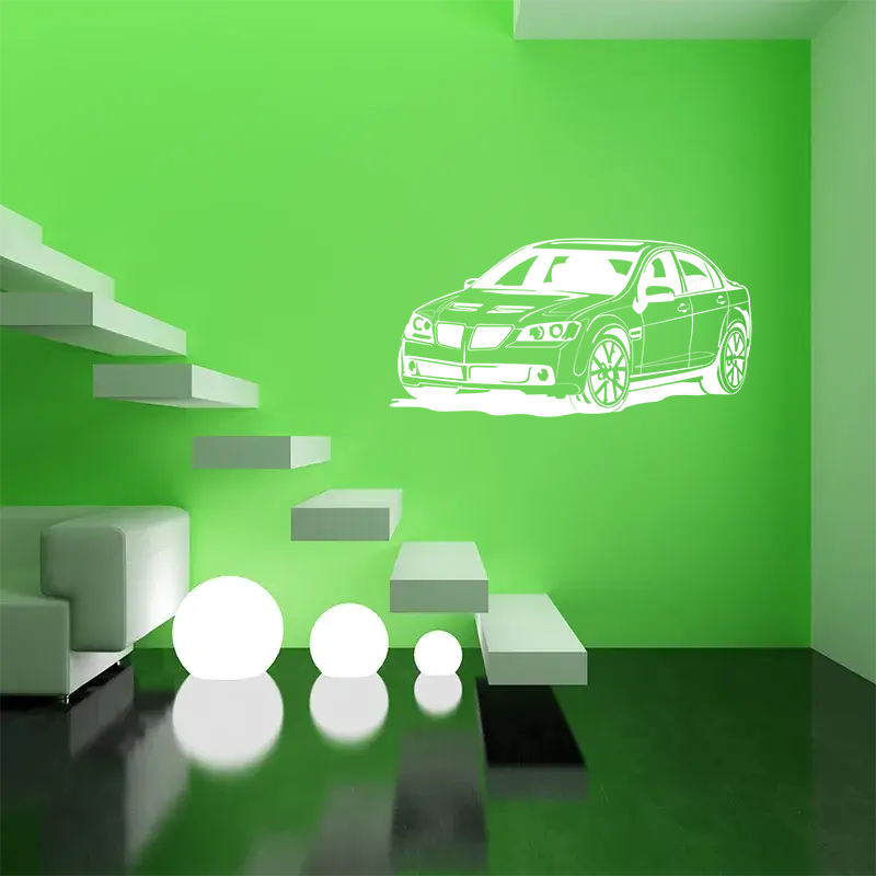 Samolepka na zeď: Závodní auto - 90x47 cm