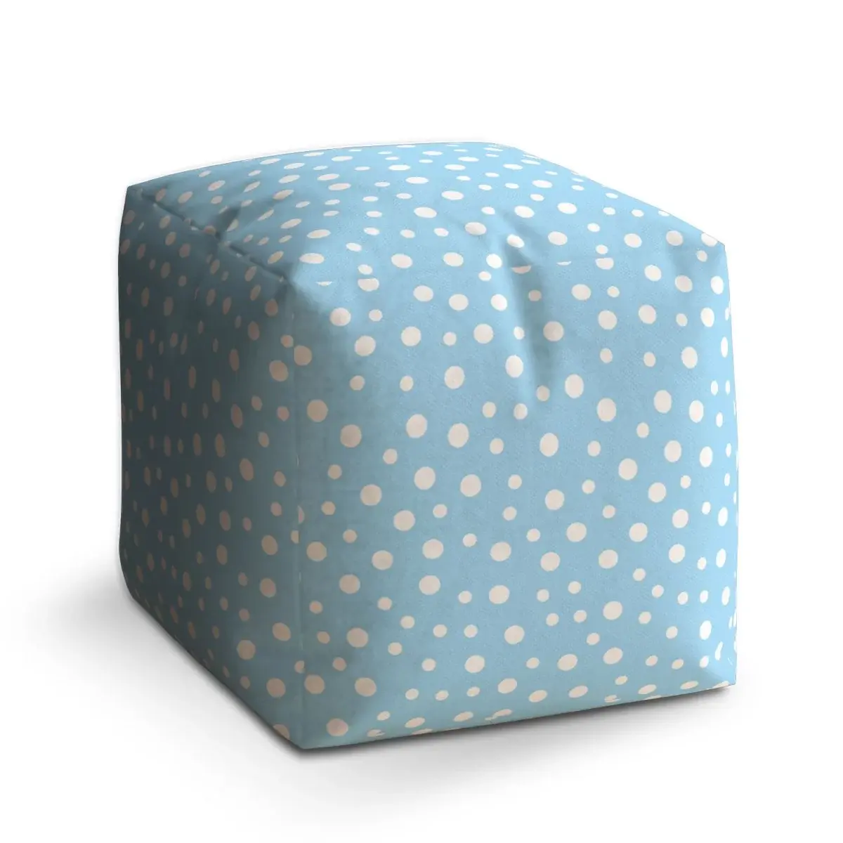 Taburet Cube Bílé puntíky na modré - 40x40x40 cm