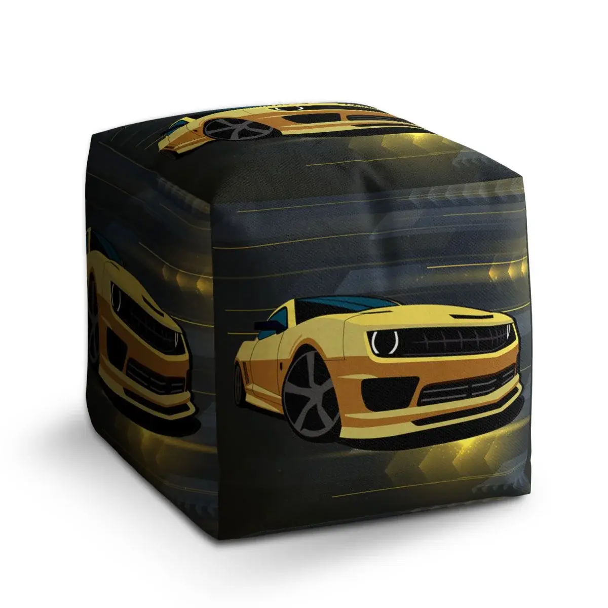 Taburet Cube Chevrolet Camaro Pruhy - 40x40x40 cm