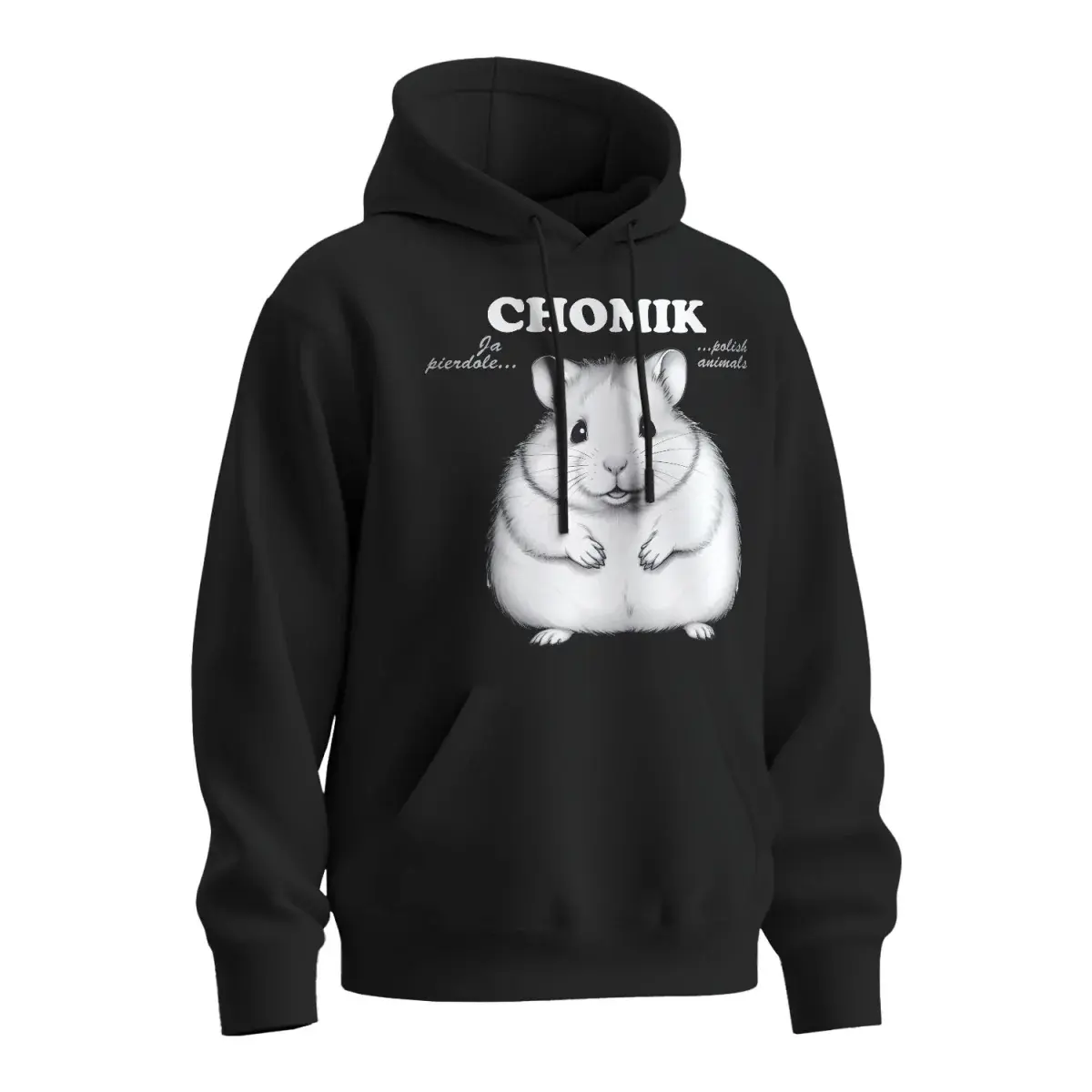 Mikina s potiskem CHOMIK - černá XL