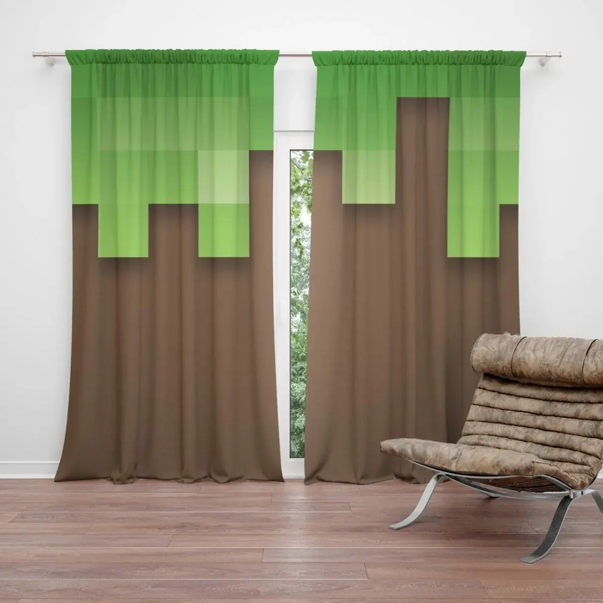 Závěs Green Blocks 2: 2ks 140x250cm