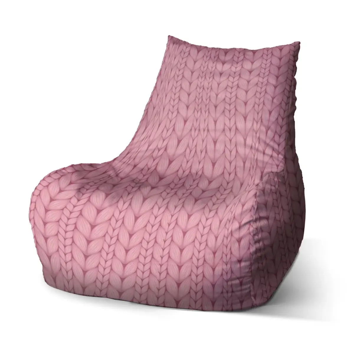 Sedací vak Bean Růžové pletení - 100 x 90 x 45 cm
