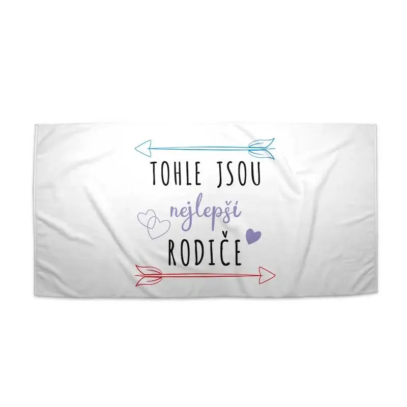 Ručník Tohle jsou nejlepší rodiče - 70x140 cm