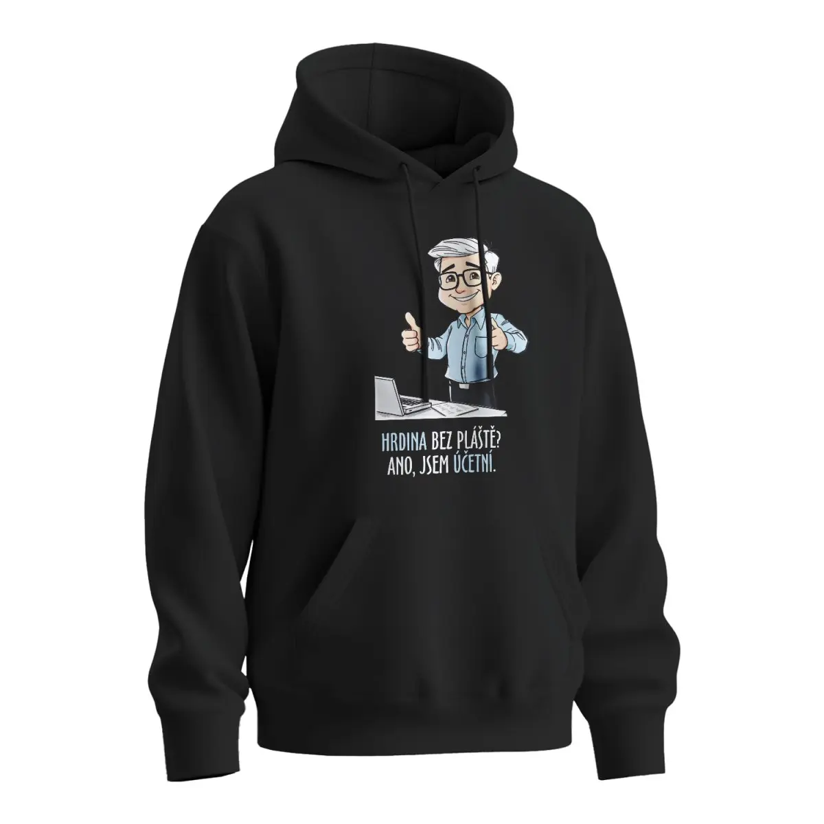 Mikina s potiskem Ano, jsem účetní - černá 4XL