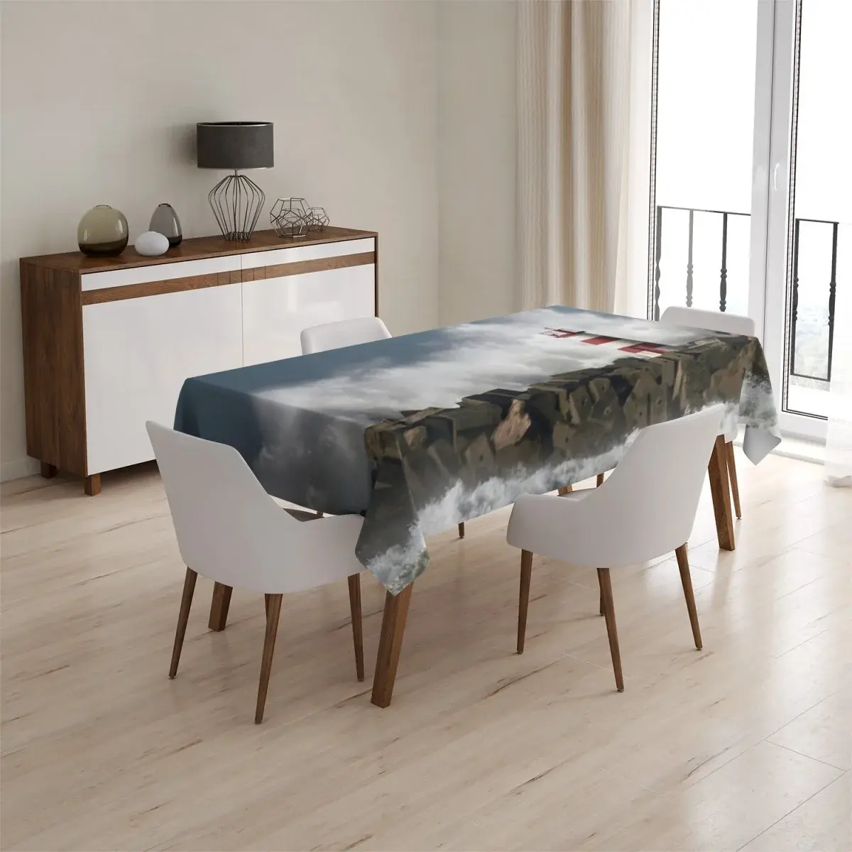 Ubrus Maják ve vlnách - 90x90 cm
