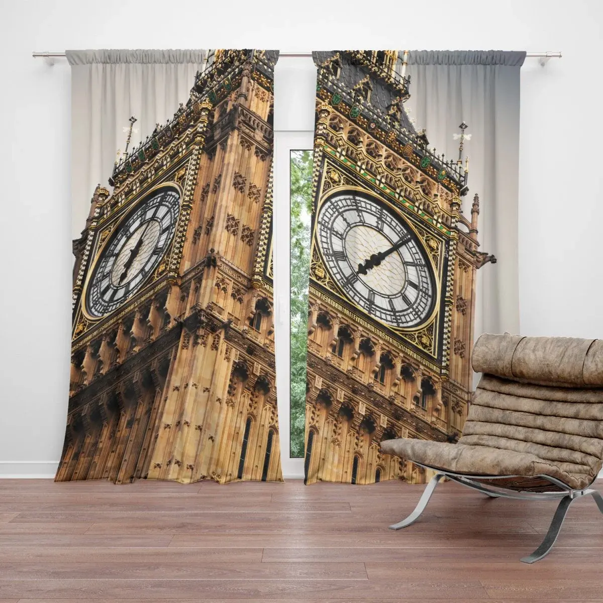 Závěs Clock tower: 2ks 140x250cm