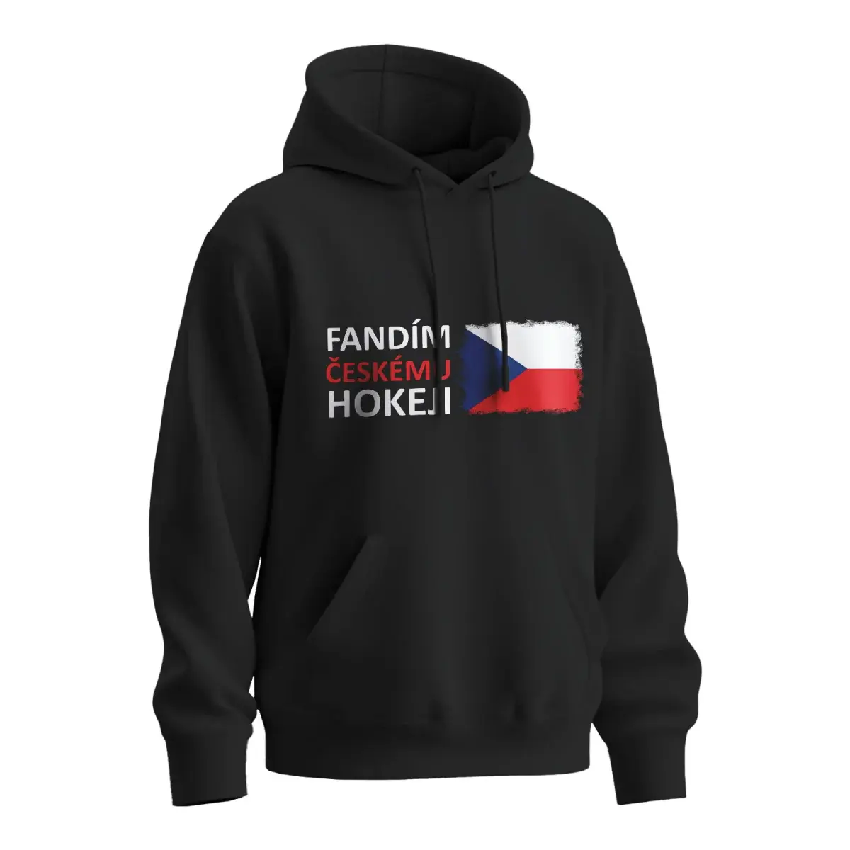 Mikina s potiskem Fandím českému hokeji - černá