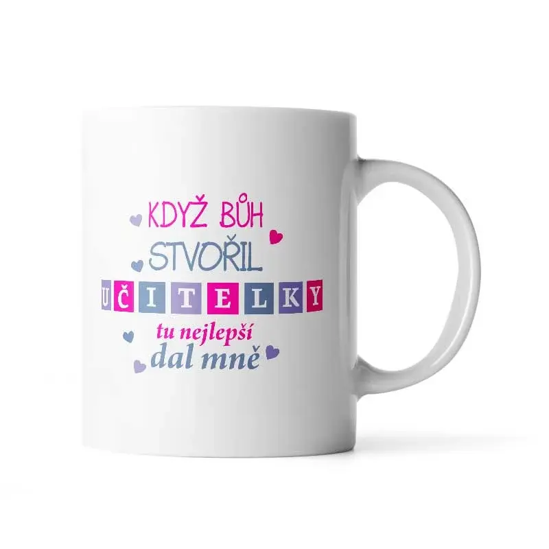 Hrnek Když Bůh stvořil učitelky - 200 ml - espresso