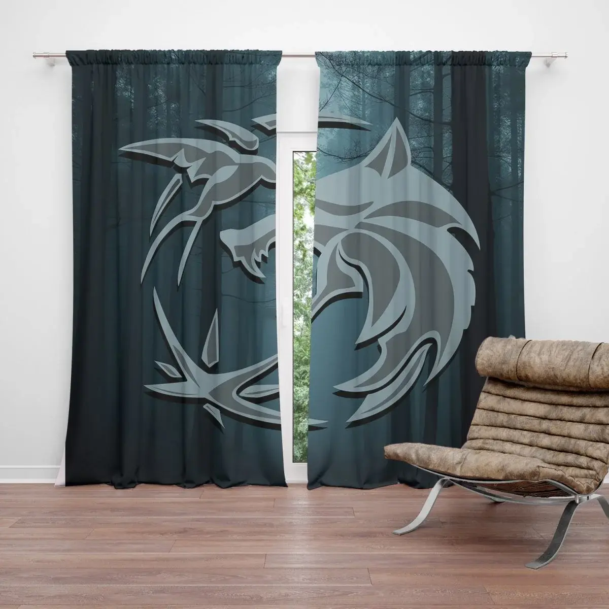 Závěs Zaklínač V lese: 2ks 140x250cm