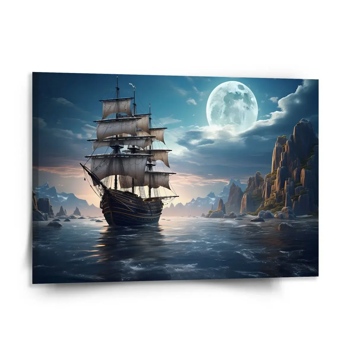 Obraz Plachetnice mezi skalami - 150x110 cm
