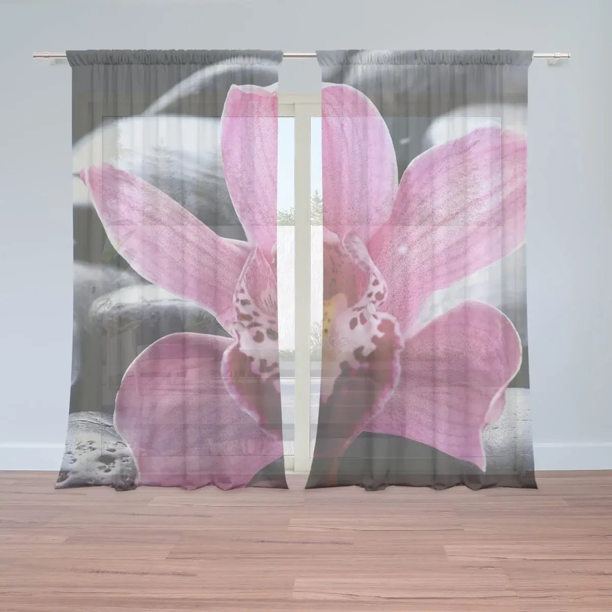 Záclony Růžová orchidea: 2ks 150x250cm