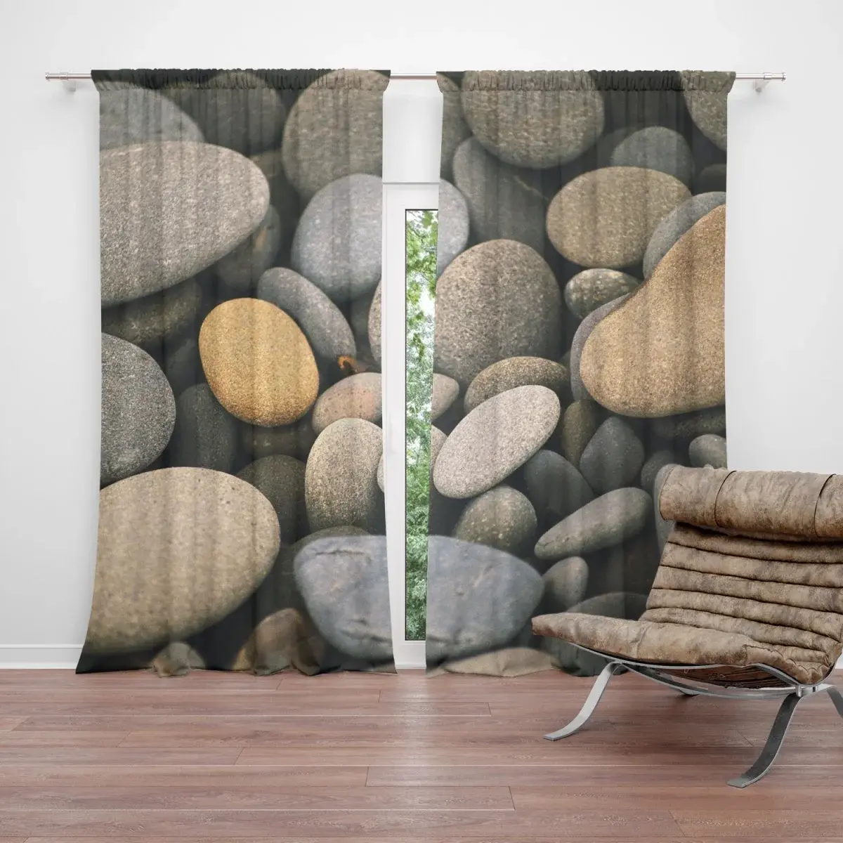 Závěs Kameny: 2ks 140x250cm