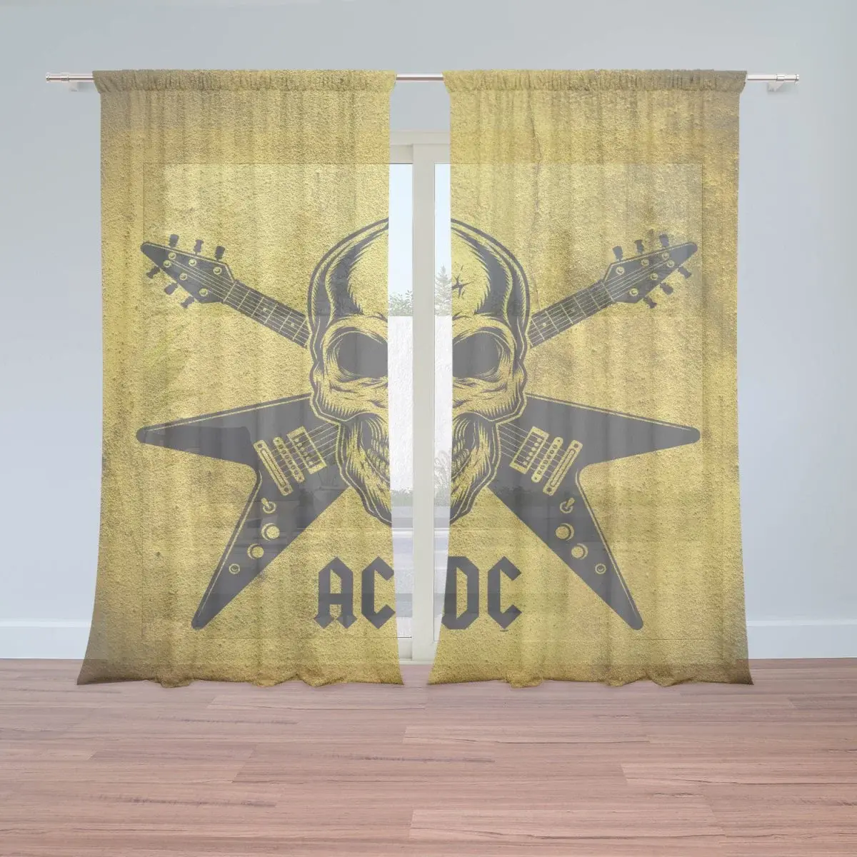Záclony ACDC Lebka: 2ks 150x250cm