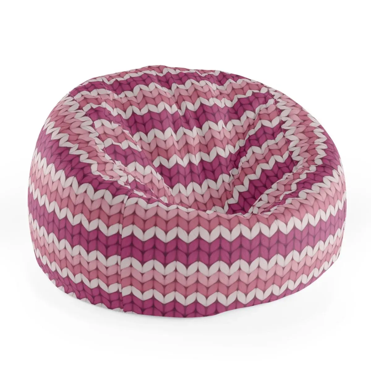 Sedací vak Cocoon Střídajíci růžové pletení - 75 x 45 x 35 cm