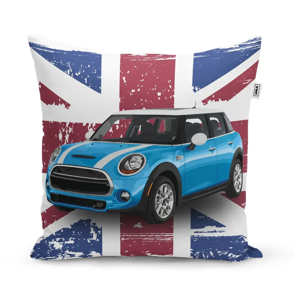 Polštář Mini sedan Britská vlajka - 50x50 cm