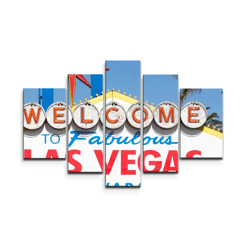 Obraz - 5-dílný Welcome to Las Vegas - 125x90 cm
