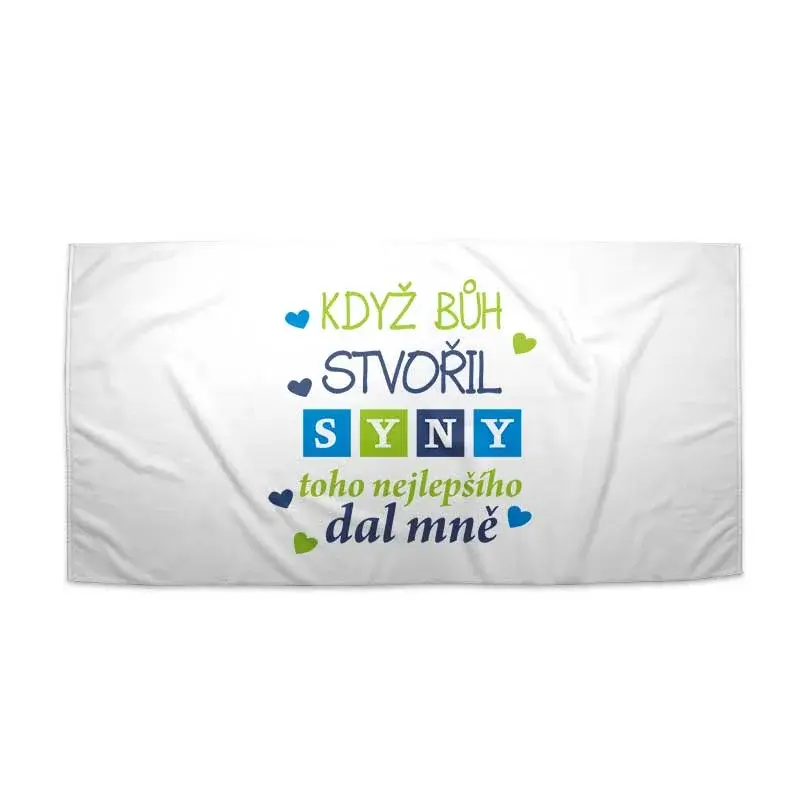 Ručník Když Bůh stvořil syny - 70x140 cm