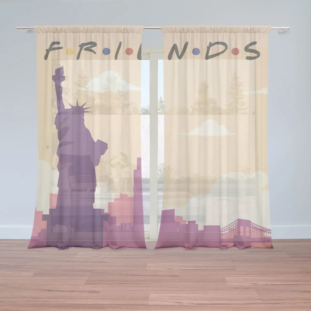 Záclony Seriál Přátelé FRIENDS Socha Svobody: 2ks 150x250cm
