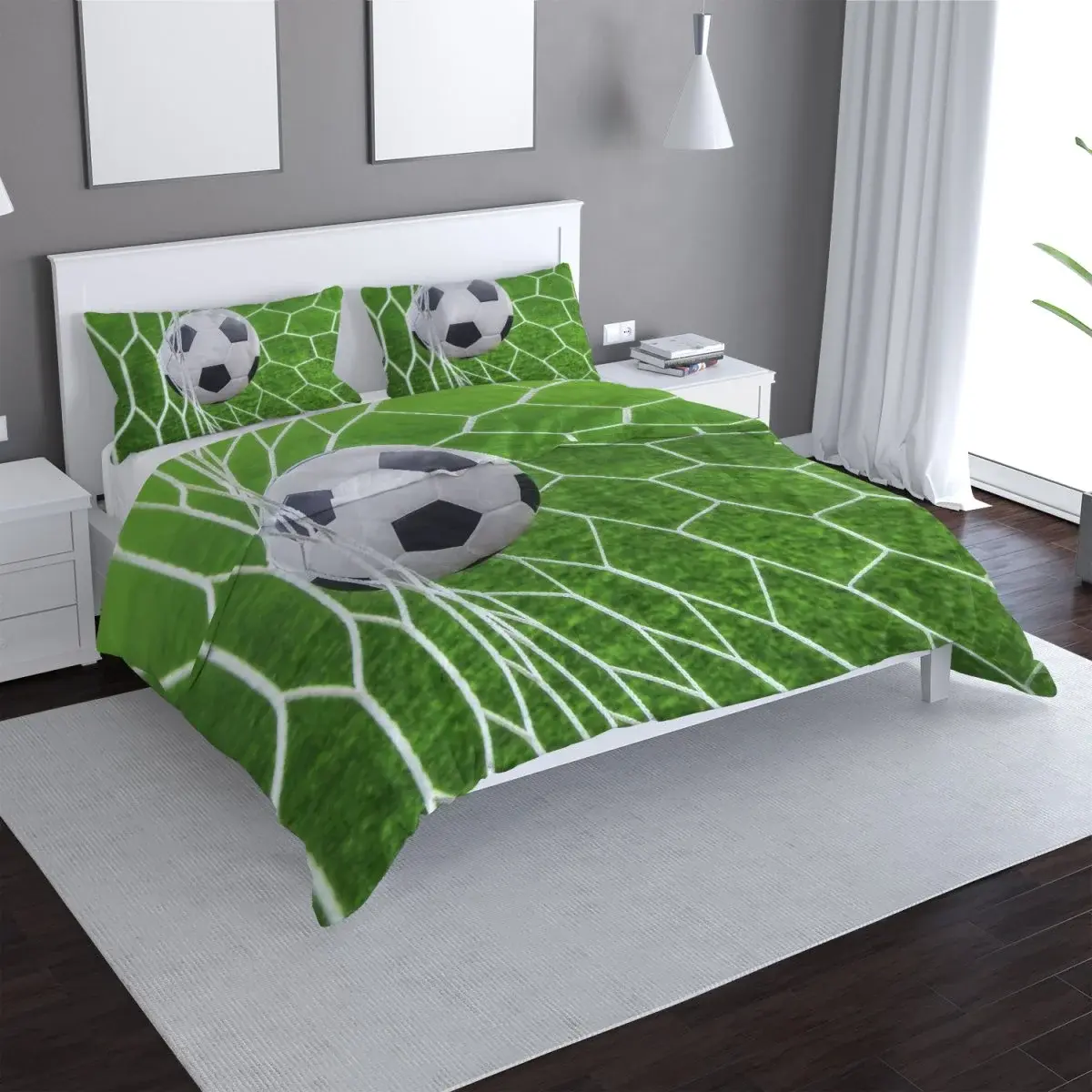 Povlečení Fotbalový míč v bráně - 140x220 / 90x70