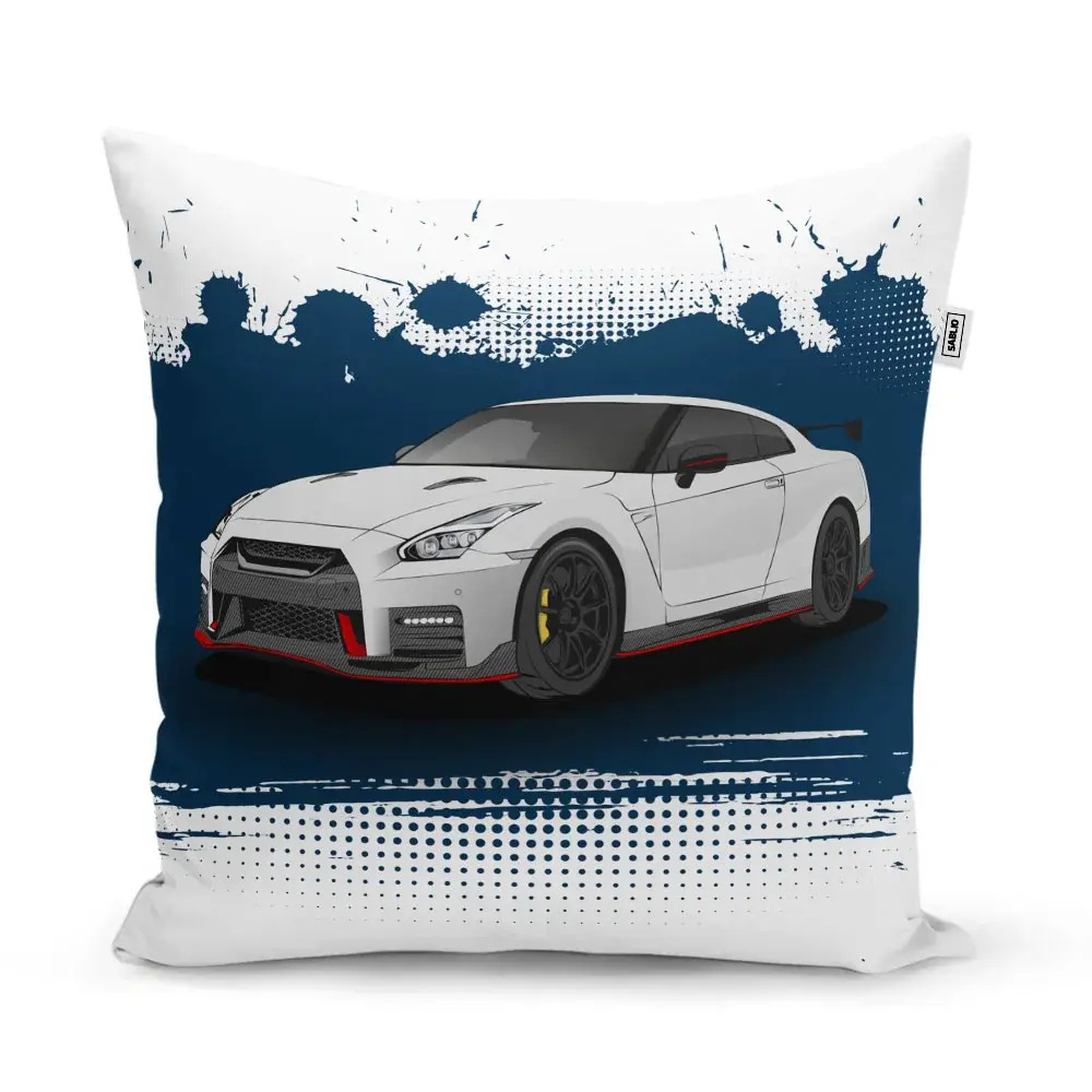 Polštář Nissan GTR 35 Modrý - 40x40 cm