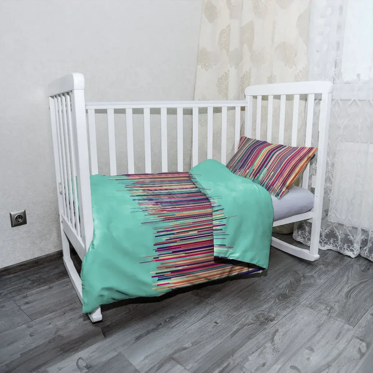 Mikroplyšové dětské povlečení do postýlky Stékající barva - 100x135 / 40x60