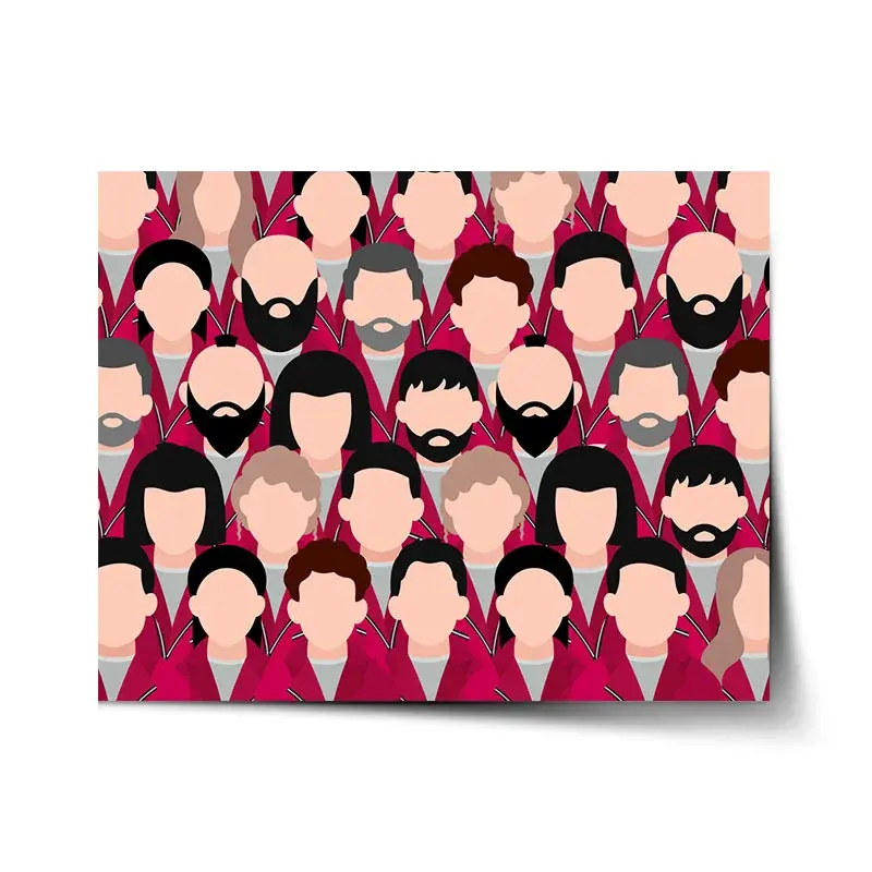 Plakát Money heist Anonymní tváře - 60x40 cm