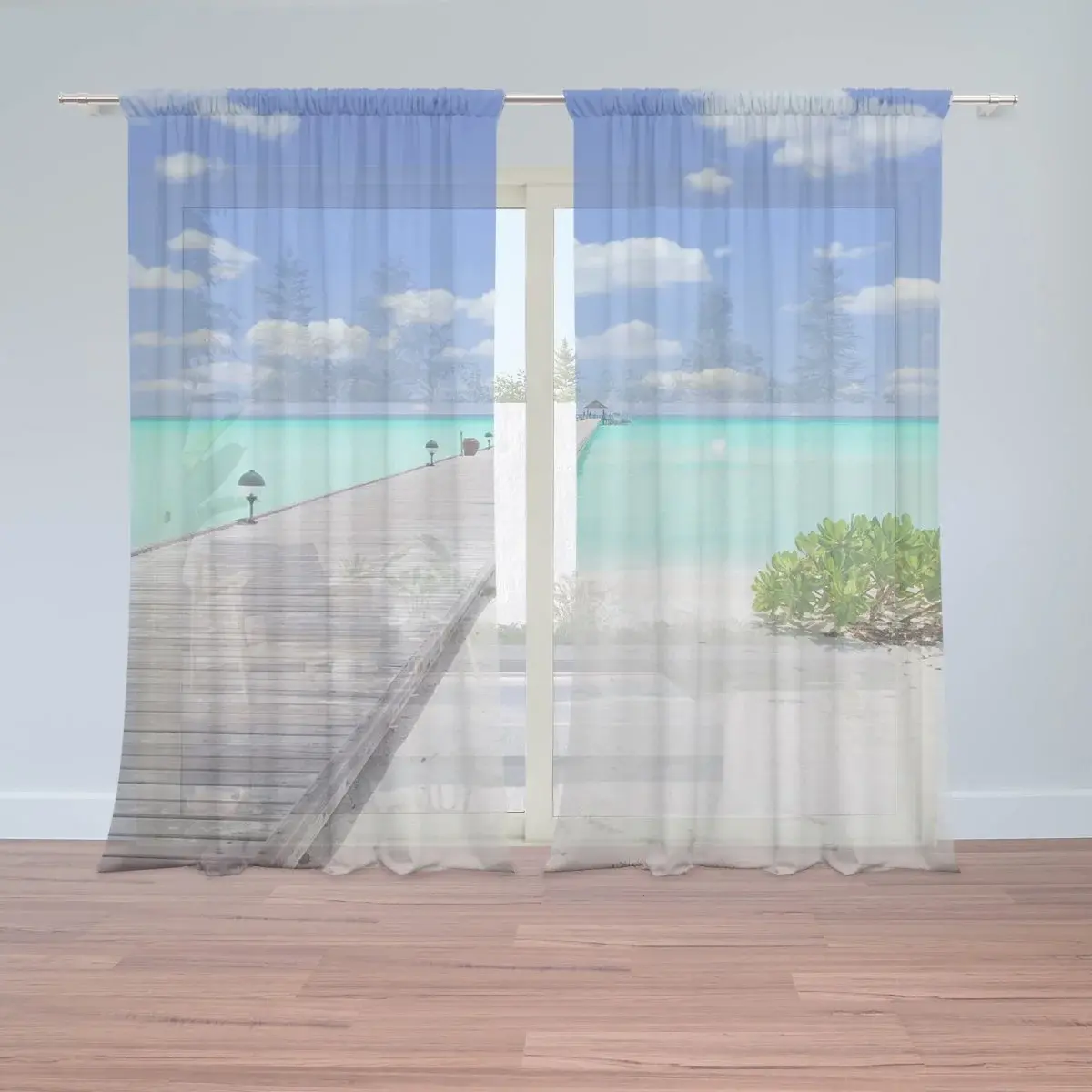 Záclony Molo na pláži: 2ks 150x250cm